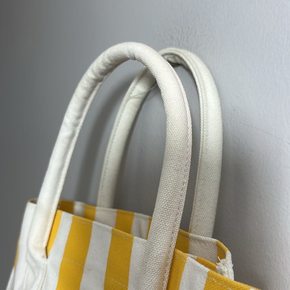 Giorgio Beverly Hills Yellow and White Striped Tote - Picture 7 of 7